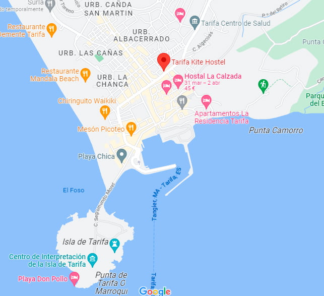 Tarifa Kite Hostel location map
